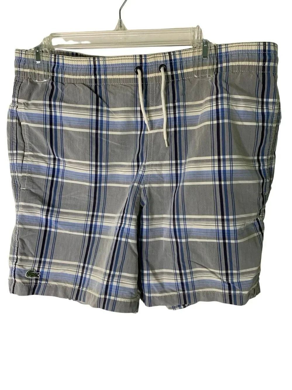 Lacoste swim suit plaid men's size small